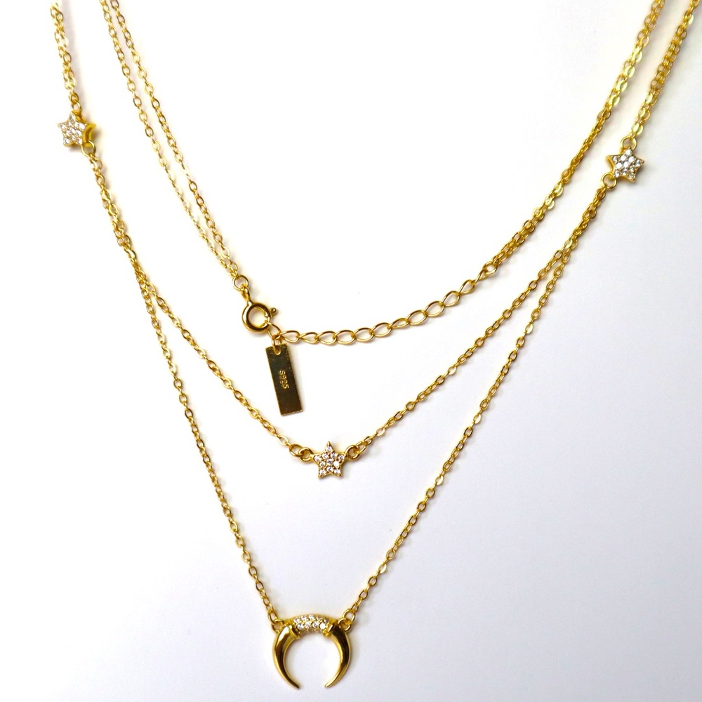 Galaxy double layered necklace.